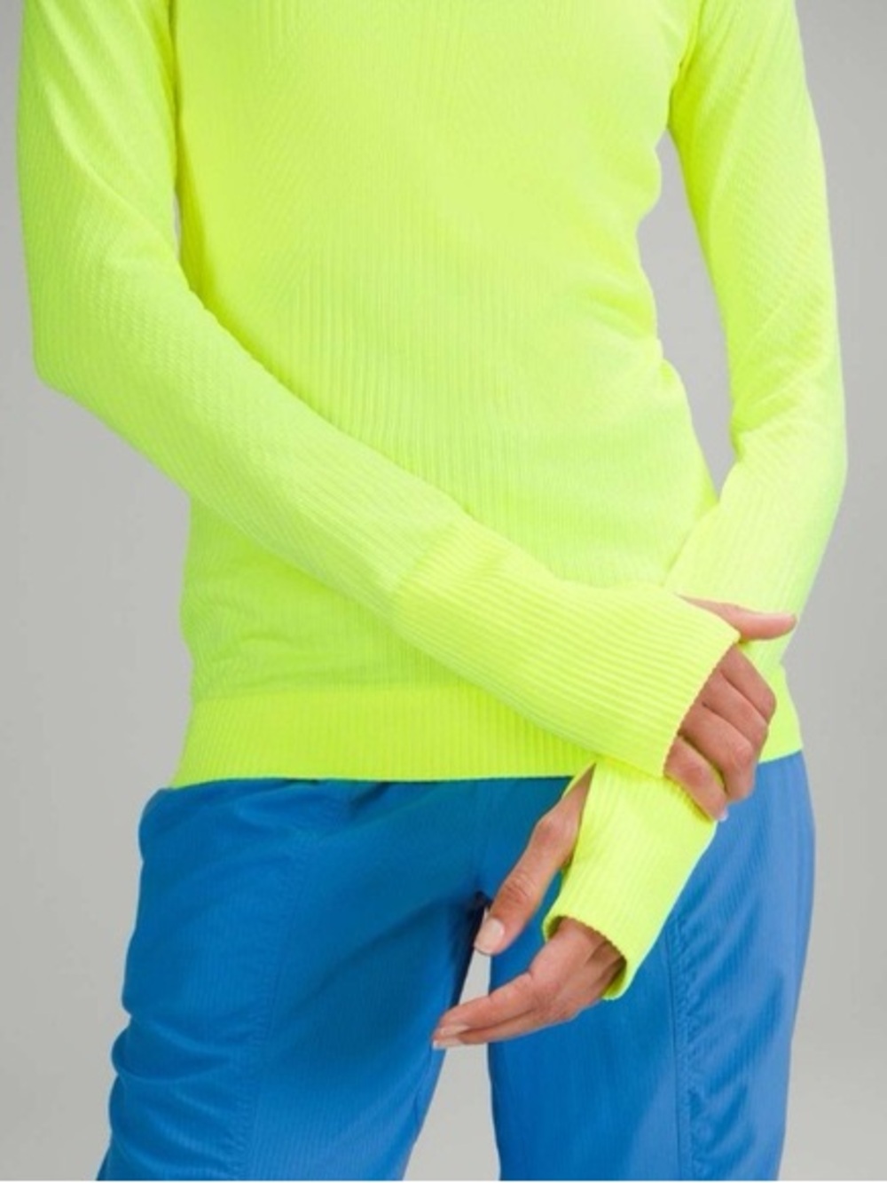 lululemon athletica Neon Yellow Textured Crew Sweater - Picture 3 of 8